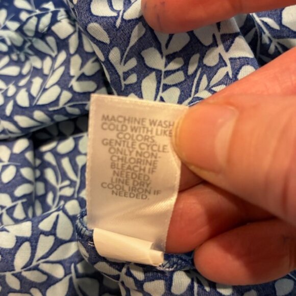 J Jill Women's Plus Blue Floral Flowy Elbow length sleeve Top Blouse Size 3X - Picture 7 of 8